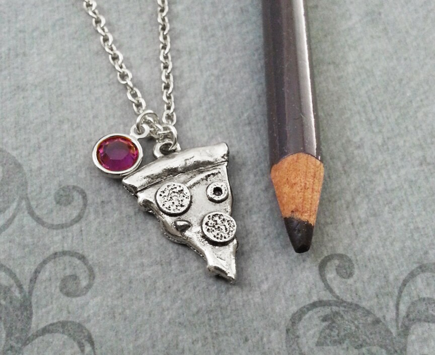Pizza Necklace Pepperoni Pizza Jewelry Pizza Charm Necklace Etsy