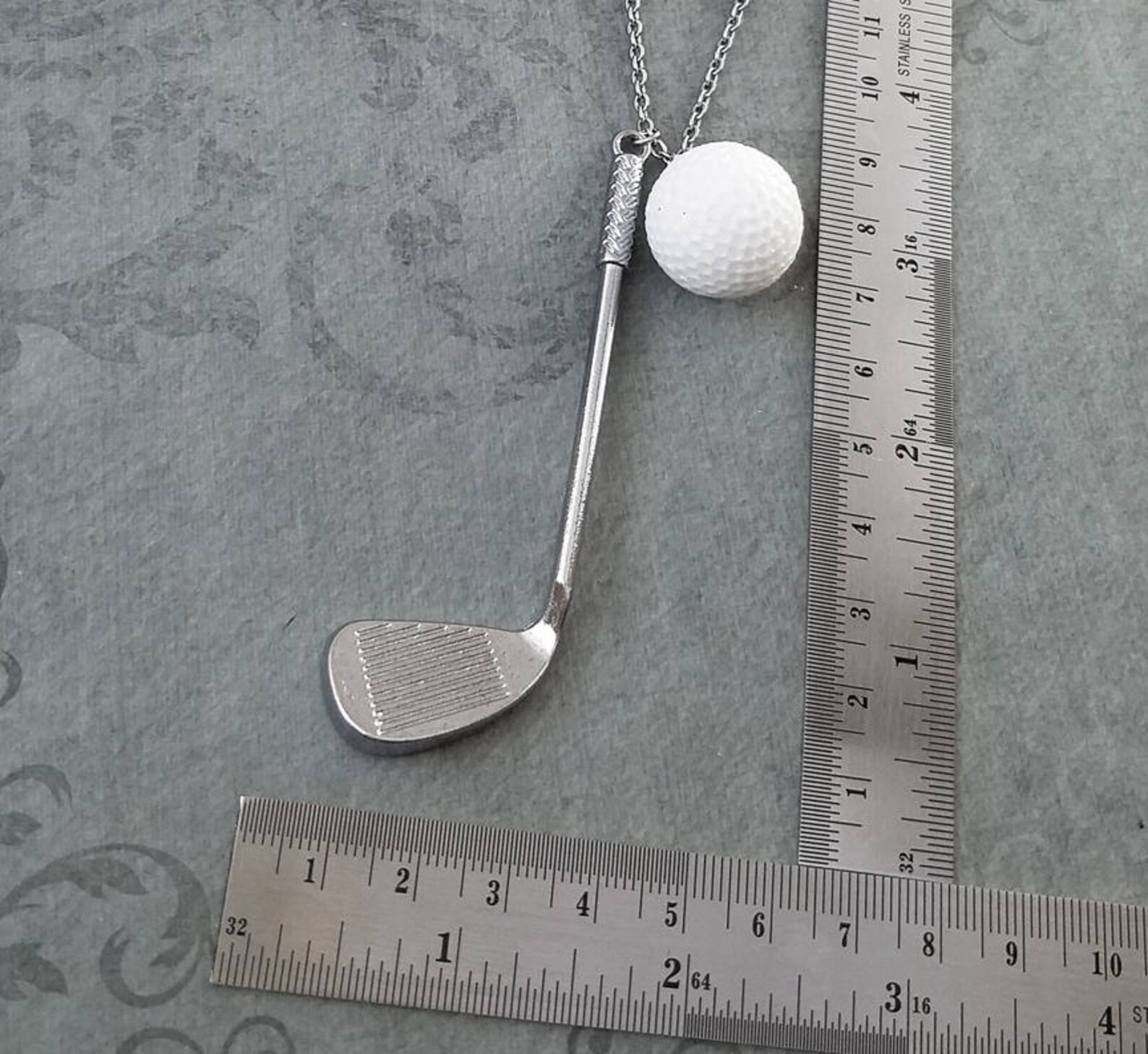 Golf Club Necklace LARGE Golf Ball Necklace Golfing Jewelry Etsy
