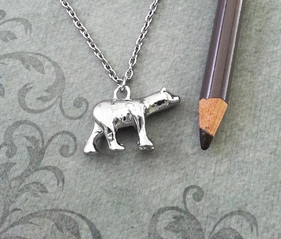 Polar Bear Necklace VERY SMALL Silver Polar Bear Charm