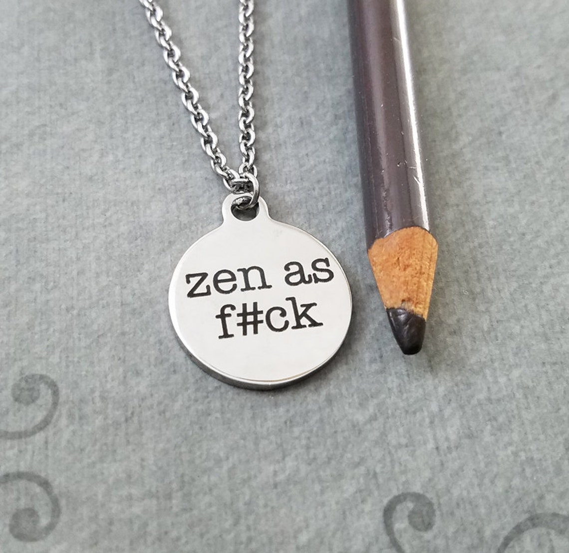 Zen como F'ck collar pequeño Zen encanto collar Zen Etsy