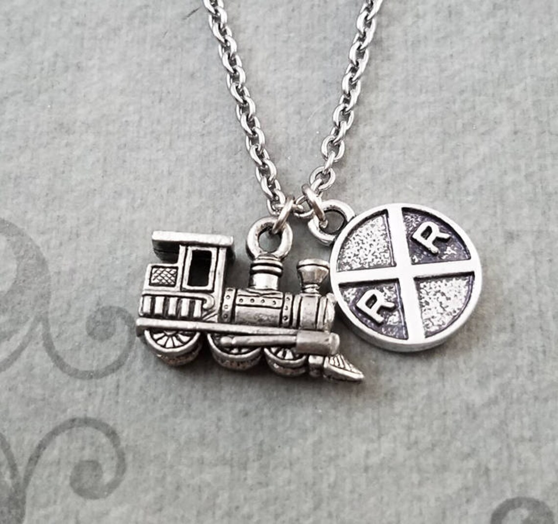 Train Necklace SMALL Train Charm Necklace Train Jewelry Etsy