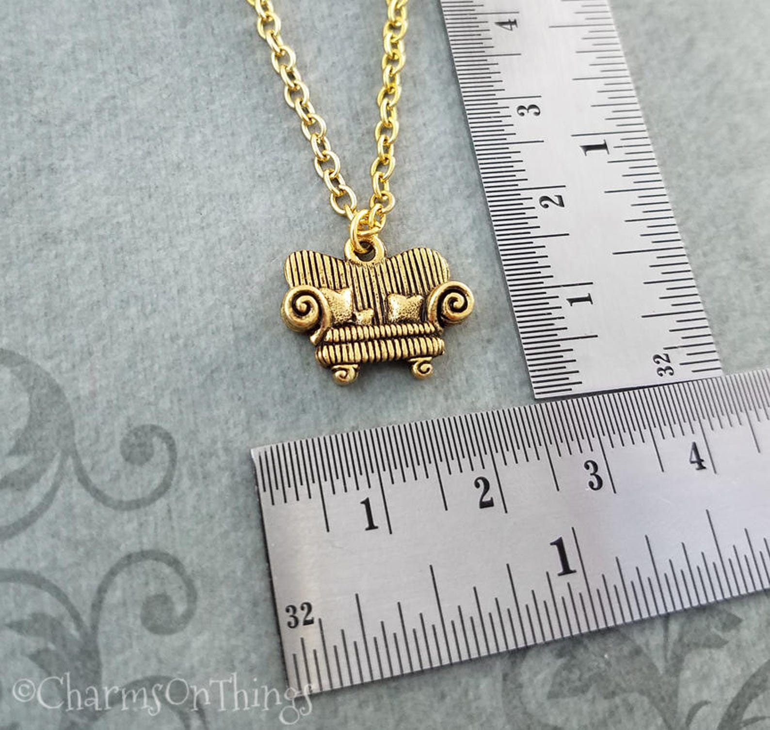Couch Necklace SMALL Couch Charm Necklace Sofa Necklace Couch Etsy