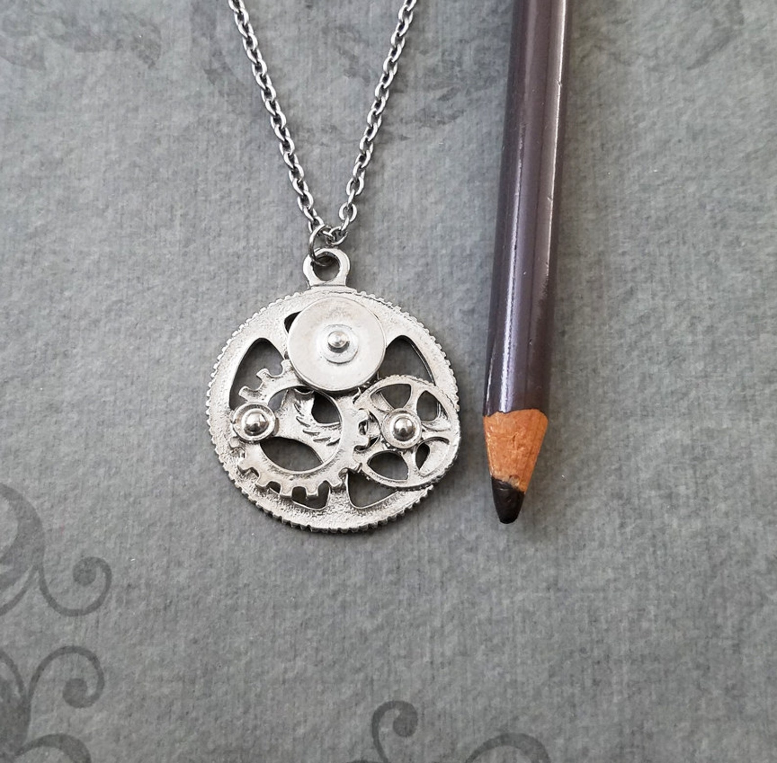 Gears Necklace Gear Jewelry Steampunk Jewelry Steampunk Etsy