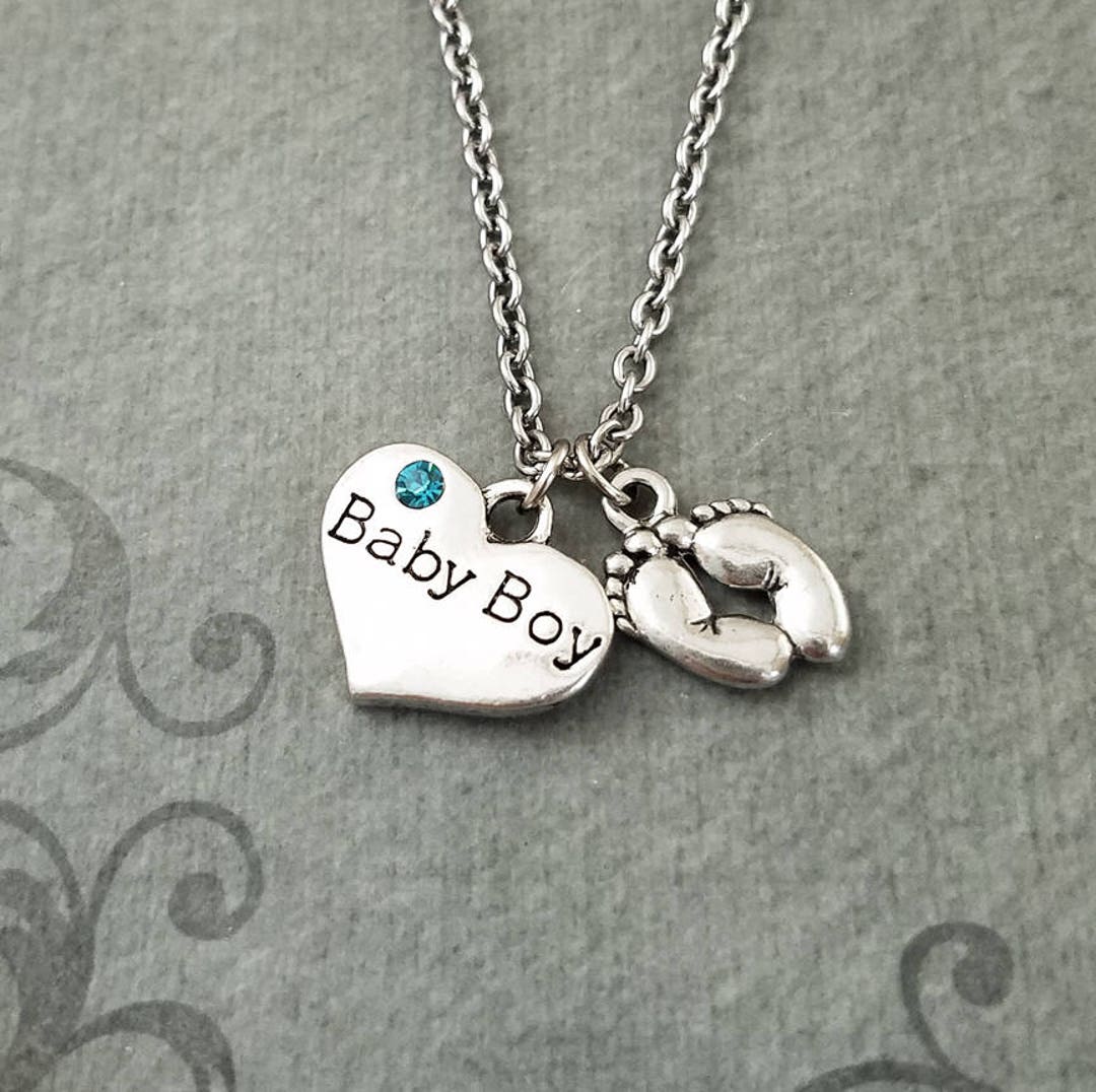 Baby Boy ketting kleine Baby Boy hart ketting jongen sieraden Etsy