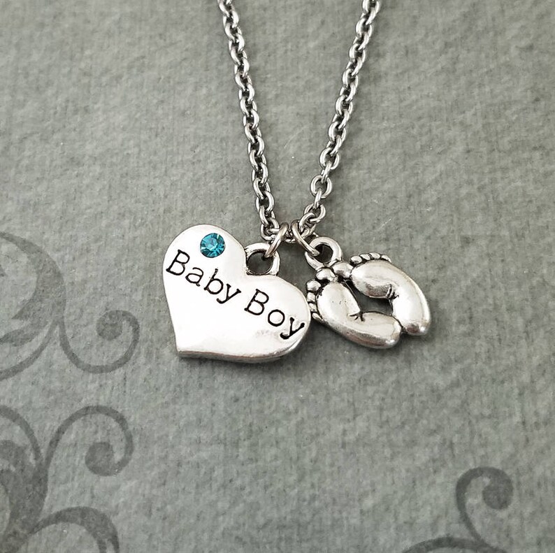 Baby Boy ketting kleine Baby Boy hart ketting jongen sieraden Etsy