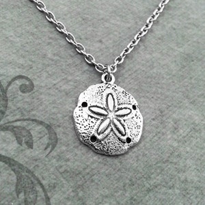 Sand Dollar Necklace SMALL Sand Dollar Jewelry Silver Necklace Sand Dollar Charm Necklace Sand Dollar Jewelry Beach Necklace Ocean Necklace