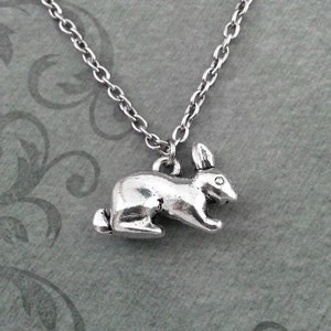 Rabbit Necklace SMALL Bunny Necklace Easter Necklace Easter Gift Hare Necklace Easter Jewelry Silver Rabbit Jewelry Easter Bunny Jewelry