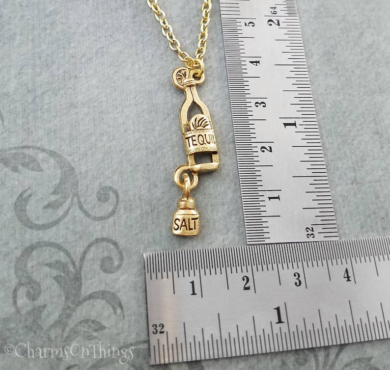 Tequila Necklace SMALL Tequila Jewelry Mexican Jewelry Charm Etsy