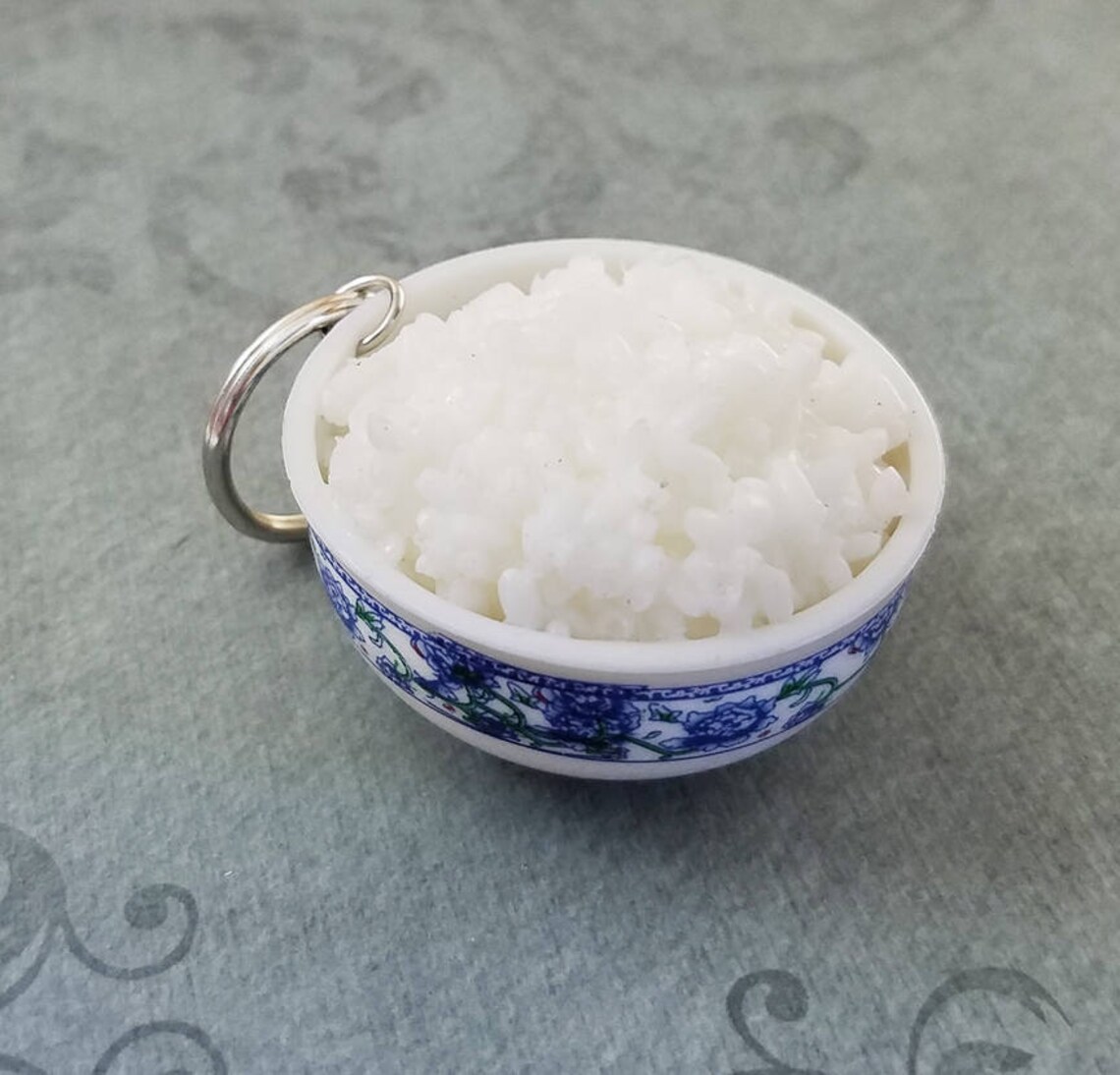 Rice Keychain LARGE Rice Bowl Keychain Rice Keyring Chinese Etsy