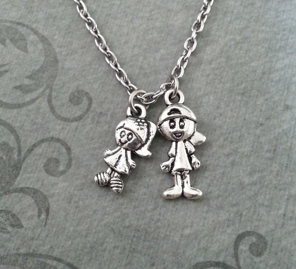 Boy and Girl Necklace SMALL Little Girl Necklace Etsy