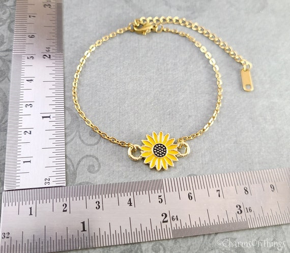 Sunflower pendant bracelet best sale