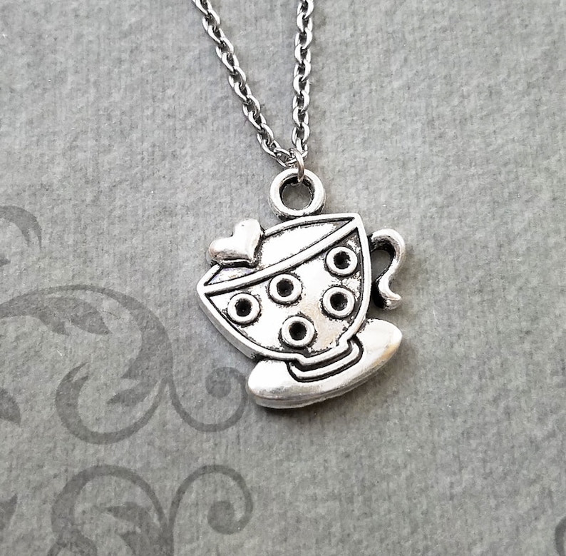 Tea Cup Necklace SMALL Tea Cup Charm Necklace Teacup Necklace Etsy
