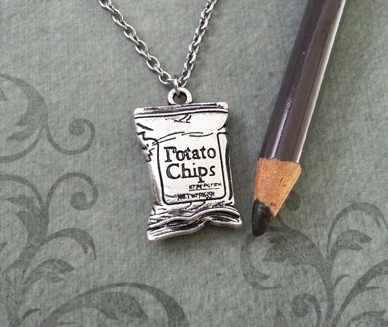Potato Chips Necklace Potato Chips Jewelry Bag of Potato Chips Etsy