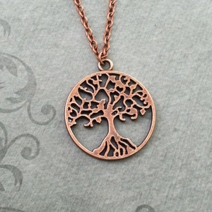 Tree Necklace Tree Jewelry Willow Necklace Copper Tree of Life Gift Bridesmaid Necklace Necklace Pendant Necklace Tree of Life Necklace image 1
