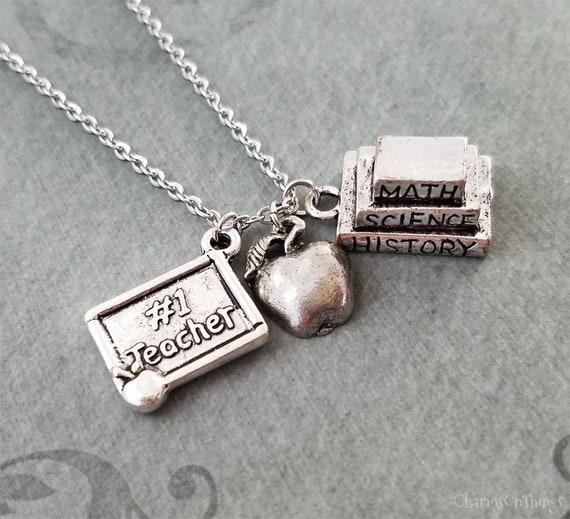 Teacher charm best sale necklace