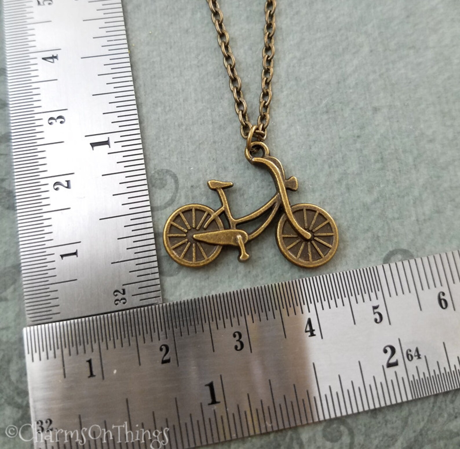 Bike Necklace Bronze Bike Charm Necklace Bike Jewelry Bike Etsy