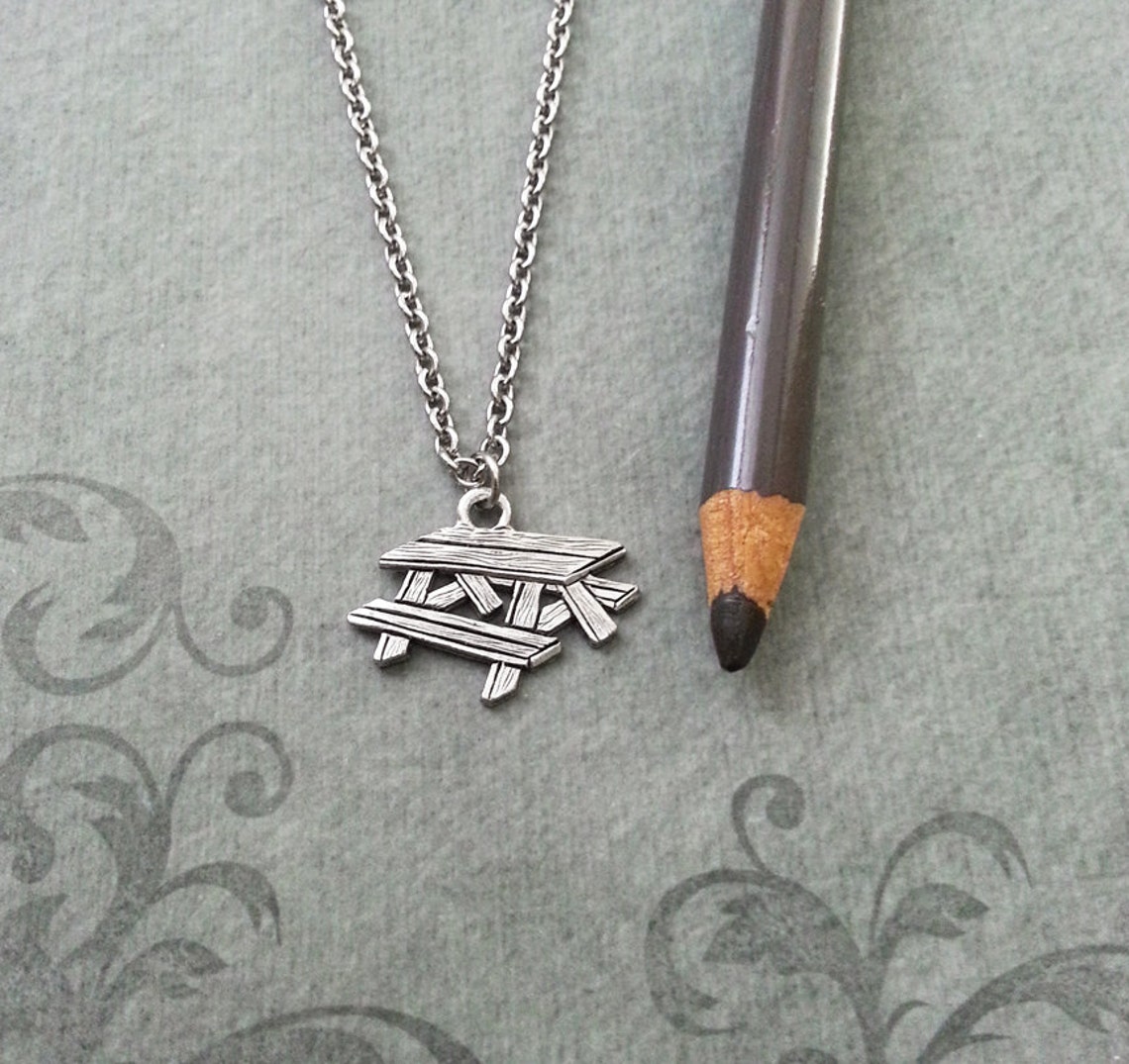 Picnic Table Necklace Picnic Table Jewelry Picnic Necklace - Etsy