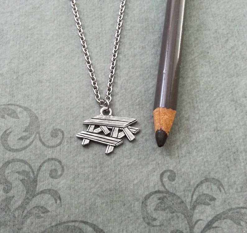 Picnic Table Necklace Picnic Table Jewelry Picnic Necklace Etsy