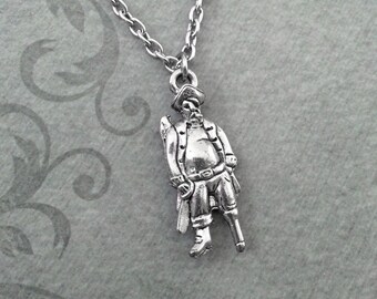 Pirate Necklace, SMALL Pirate Pendant Necklace, Pirate Jewelry, Pirate Gift, Bridesmaid Necklace, Pirate Charm Necklace, Silver Necklace