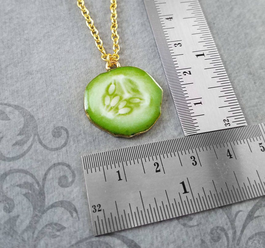 Pickle Necklace Pickle Jewelry Pickle Slice Charm Necklace Etsy