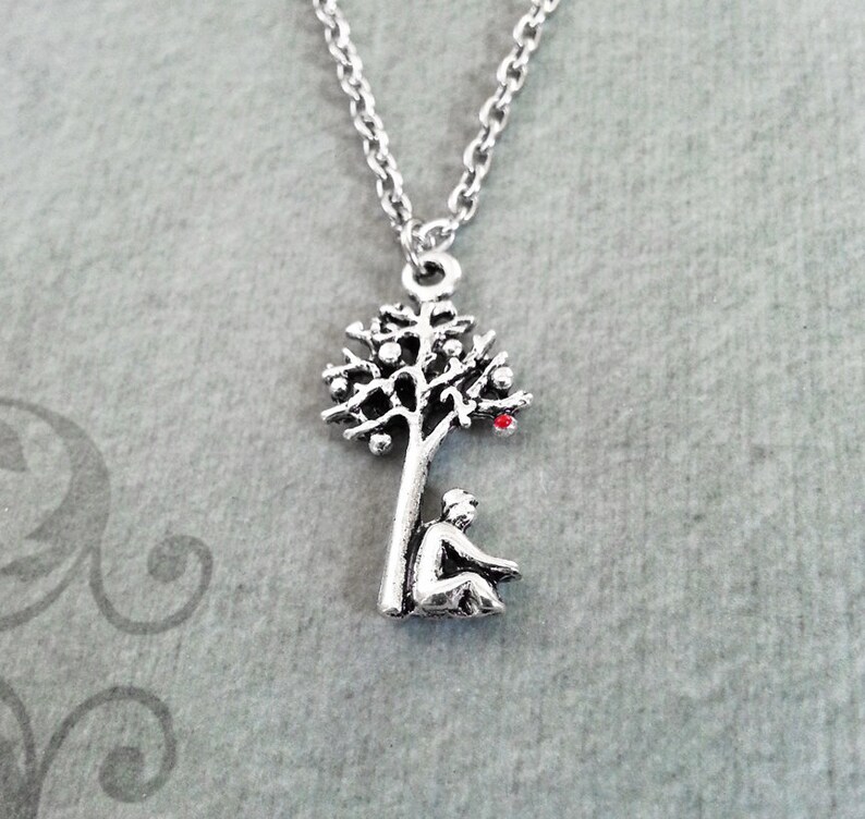 Apple Tree Necklace SMALL Newton's Apple Tree Jewelry Isaac Newton Necklace Newton Gift Physics Gift Science Jewelry Gravity Gift Science image 1