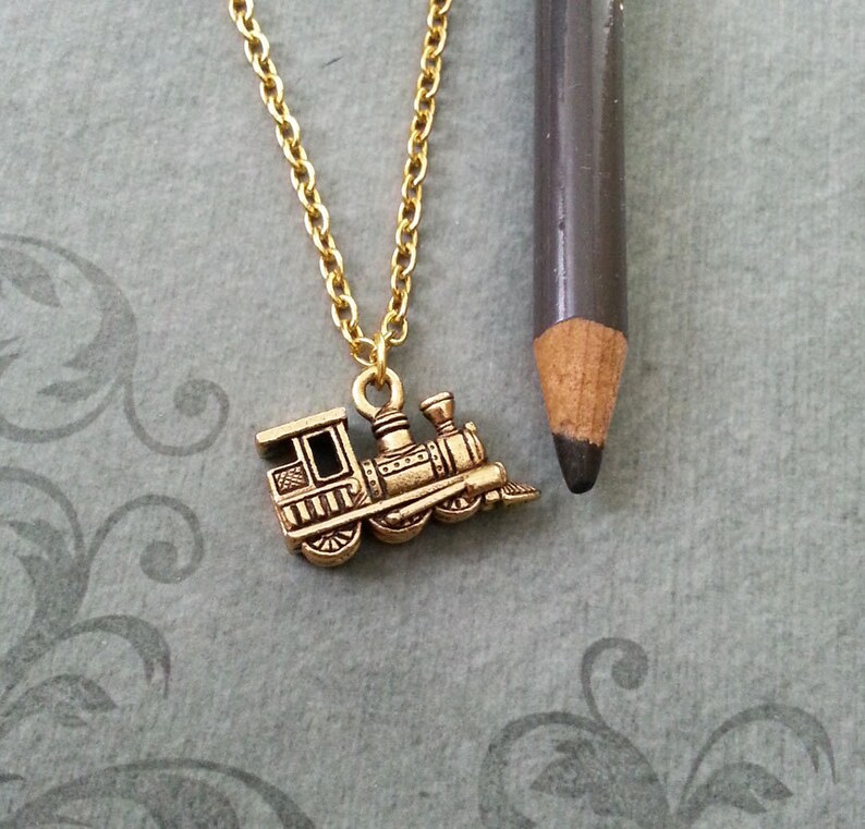 Train Necklace SMALL Gold Train Jewelry Model Train Gift Etsy