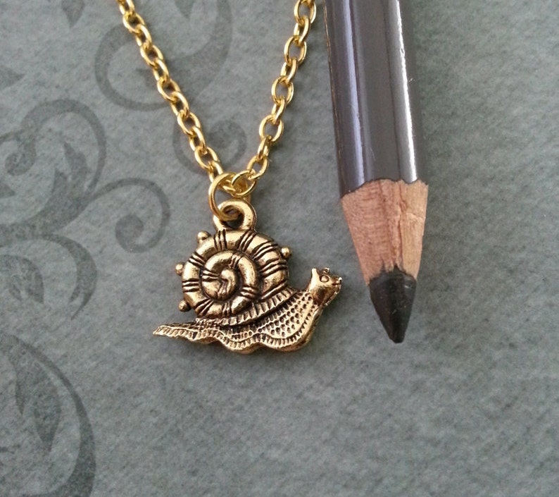 Snail Necklace SMALL Snail Jewelry Cute Snail Charm Teenage Etsy