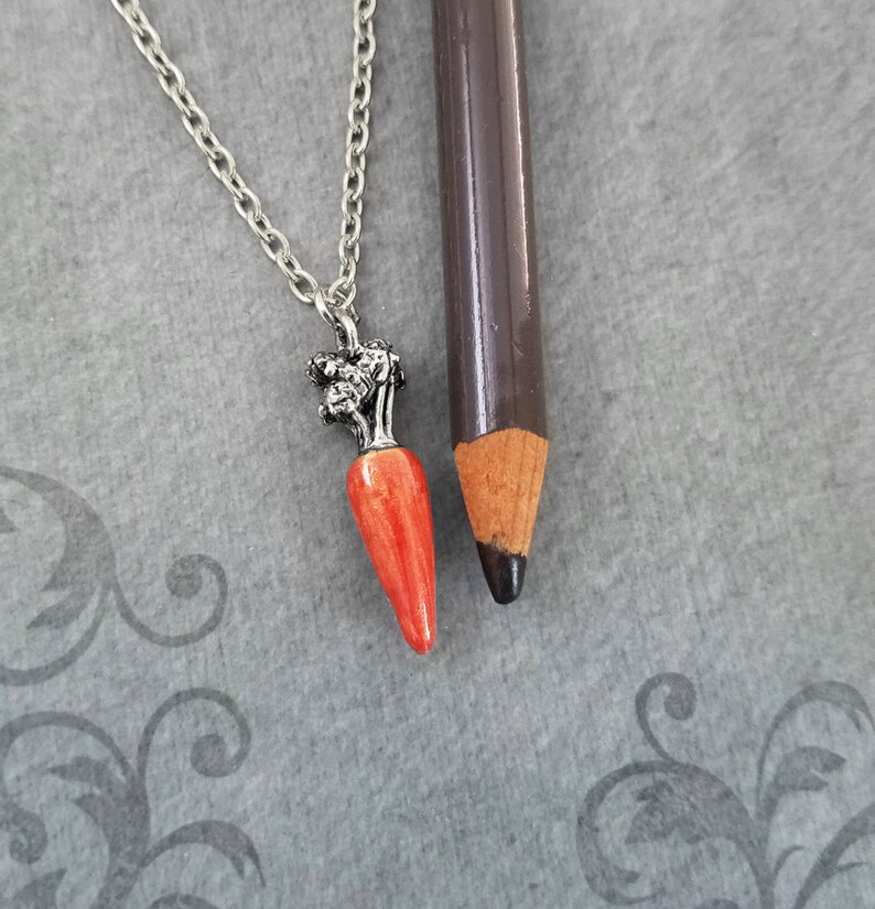 Carrot Necklace SMALL Orange Carrot Jewelry Carrot Pendant Etsy