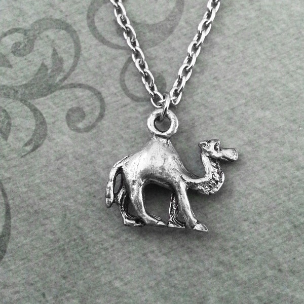 Camel Necklace VERY SMALL Camel Jewelry Silver Camel Pendant Necklace Camel Charm Necklace Bridesmaid Necklace Camel Gift Desert Jewelry