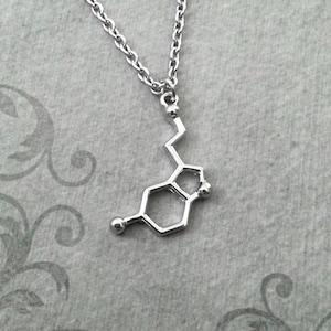 Serotonin Necklace Serotonin Jewelry Chemistry Jewelry Chemist Necklace Happiness Necklace Depression Gift Biochemistry Molecule Science