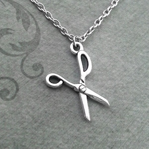 Scissors Necklace VERY SMALL Scissors Jewelry Silver Necklace Scissors Pendant Scissors Charm Necklace Hair Dresser Gift Hair Stylist Gift