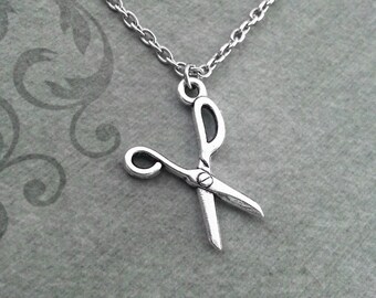 Scissors Necklace VERY SMALL Scissors Jewelry Silver Necklace Scissors Pendant Scissors Charm Necklace Hair Dresser Gift Hair Stylist Gift