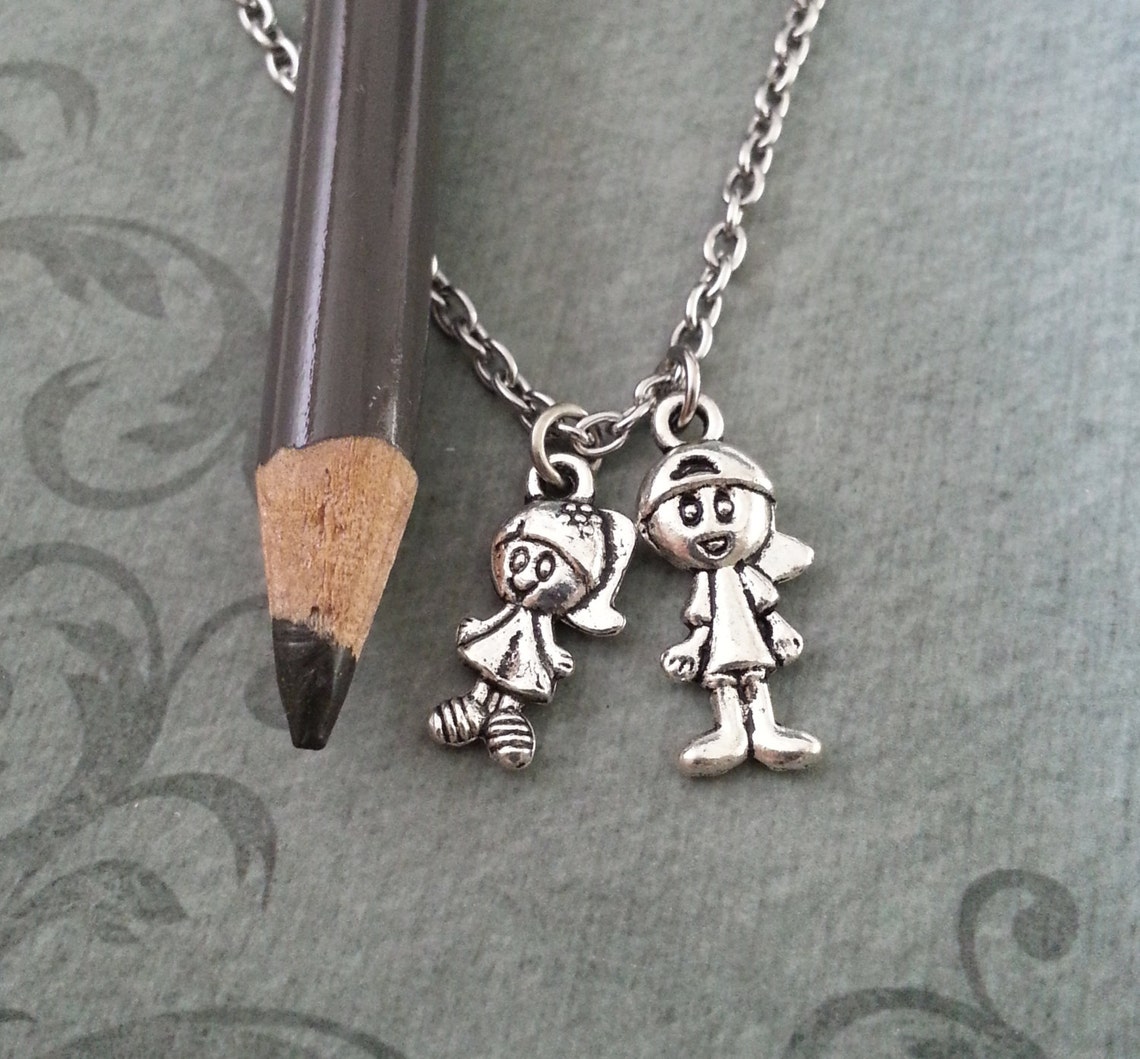 Boy and Girl Necklace SMALL Little Girl Necklace Etsy