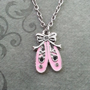 Ballet Slippers Necklace SMALL Ballet Shoes Necklace Ballet Jewelry Ballerina Necklace Ballerina Jewelry Ballet Necklace Pink Dance Gift