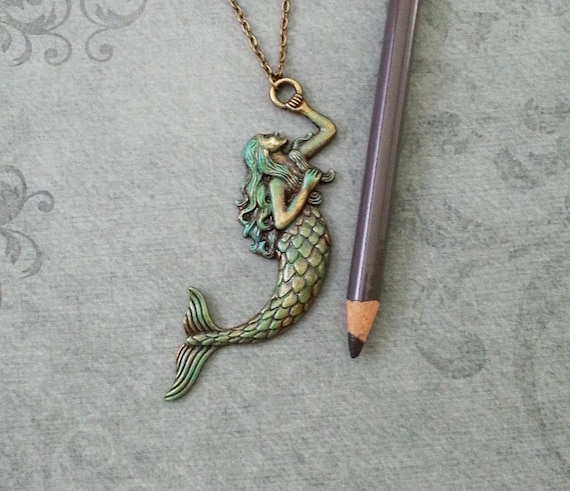 Mermaid Jewelry for Women Solid Bronze- Mermaid Necklaces for Women, Mermaid Gifts for Adults, Solid Bronze Mermaid Necklace, Little Mermaid  Gift Ideas for Adults