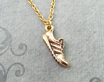 Tennis Shoe Necklace SMALL Sport's Shoe Jewelry Sneaker Necklace Sneakers Jewelry Gold Sneaker Charm Necklace Running Gift Runner Jewelry