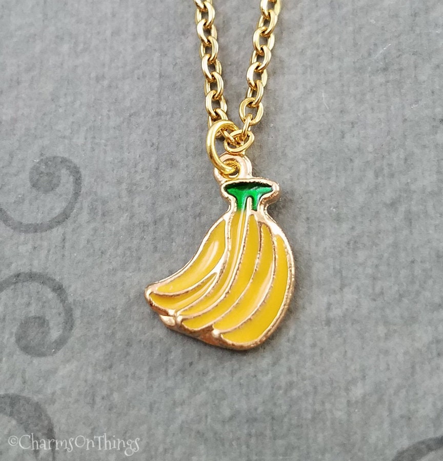 Bananas Necklace Banana Bunch Charm Necklace Banana Pendant