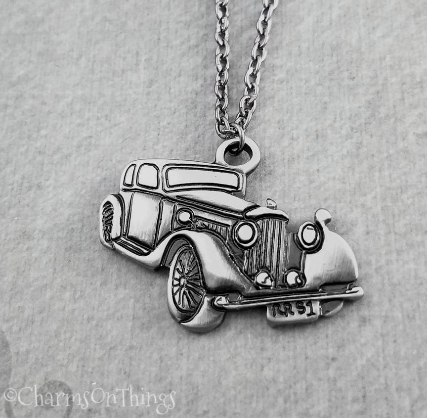 Car Charm Necklace Gunmetal Jewelry - Etsy