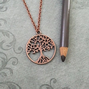 Tree Necklace Tree Jewelry Willow Necklace Copper Tree of Life Gift Bridesmaid Necklace Necklace Pendant Necklace Tree of Life Necklace image 2