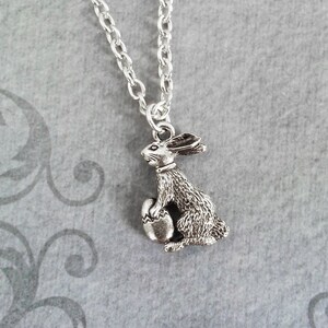 Easter Bunny Necklace SMALL Bunny Jewelry Easter Jewelry Easter Necklace Easter Basket Gift Easter Egg Necklace Easter Rabbit Necklace