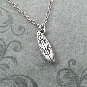 Surfboard Necklace SMALL Silver Surfboard Jewelry Surfing Jewelry Surfing Gift Surfer Gift Surfer Necklace Surfer Jewelry Boyfriend Necklace
