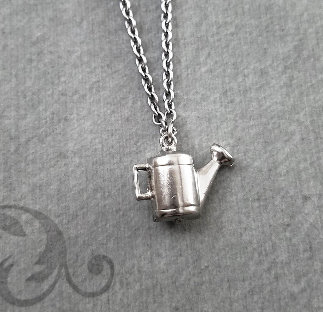 Watering Can Necklace SMALL Water Can Jewelry Gardening Tool Etsy