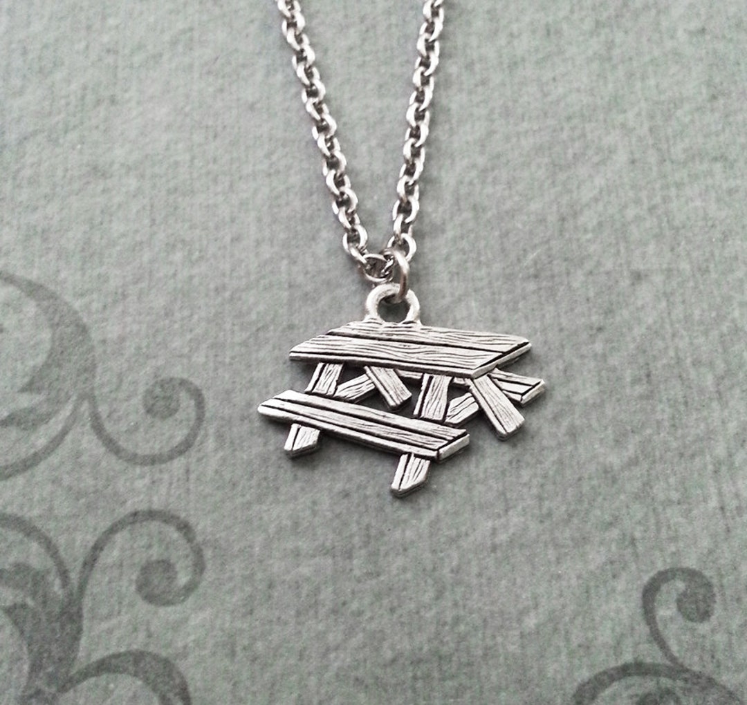 Picnic Table Necklace Picnic Table Jewelry Picnic Necklace Picnic Gift ...