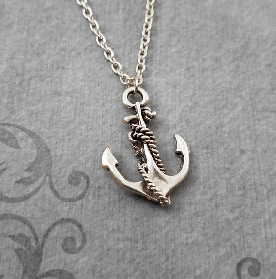 Anchor Necklace Anchor Jewelry Anchor Charm Necklace Anchor Pendant Necklace Boat Ship Jewelry Long Distance Relationship Gift Girlfriend