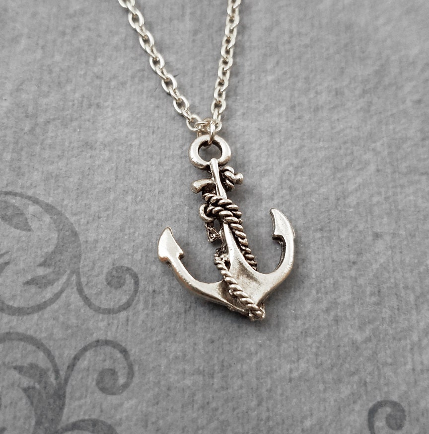 Anchor Necklace Anchor Jewelry Anchor Charm Necklace Anchor Pendant Necklace Boat Ship Jewelry Long Distance Relationship Gift Girlfriend