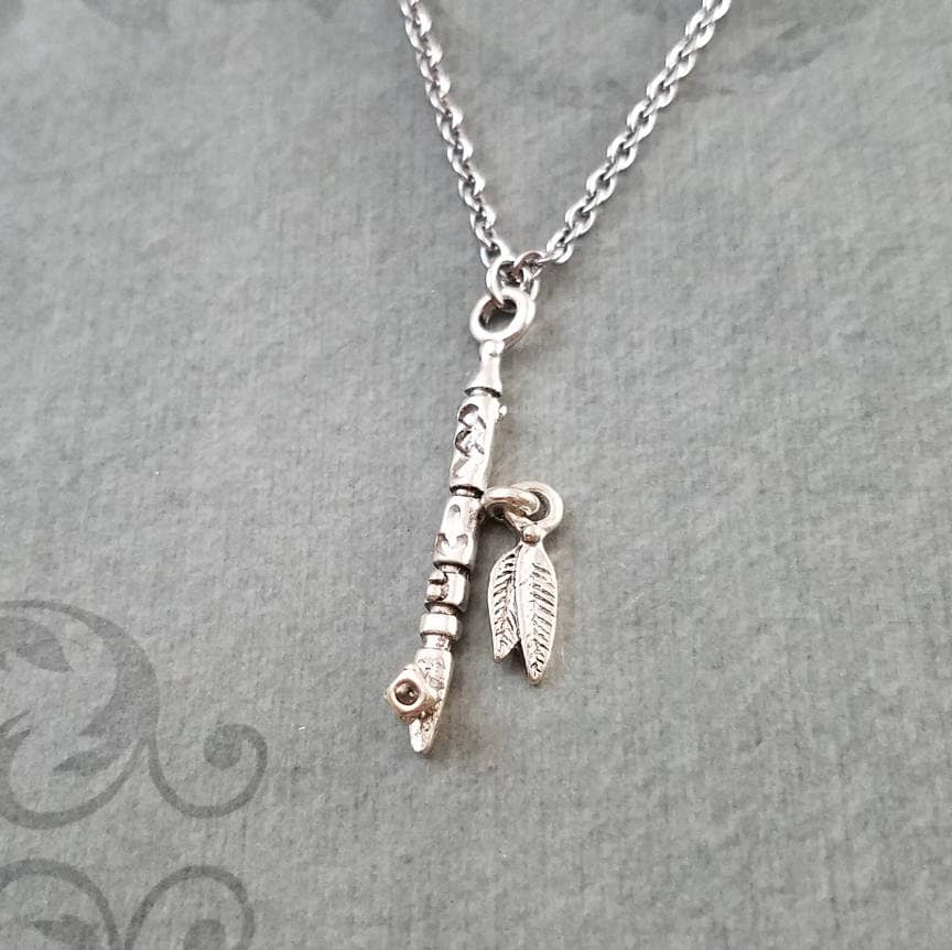 Peace Pipe Necklace SMALL Ceremonial Pipe Necklace Tobacco Etsy