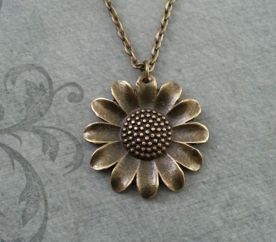 Daisy Necklace Daisy Jewelry Daisy Pendant Daisy Charm Etsy