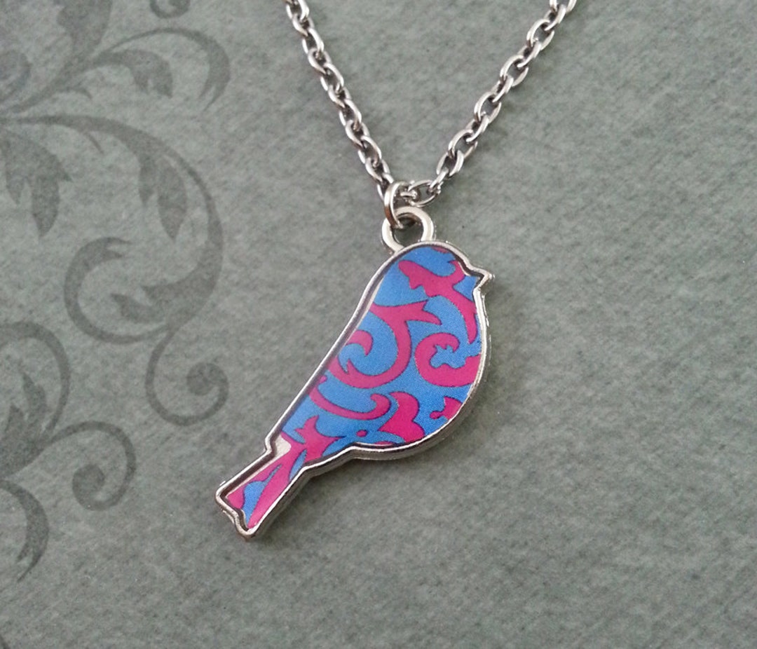 Tie Dye Bird Necklace Psychedelic Bird Jewelry Psychedelic Jewelry ...