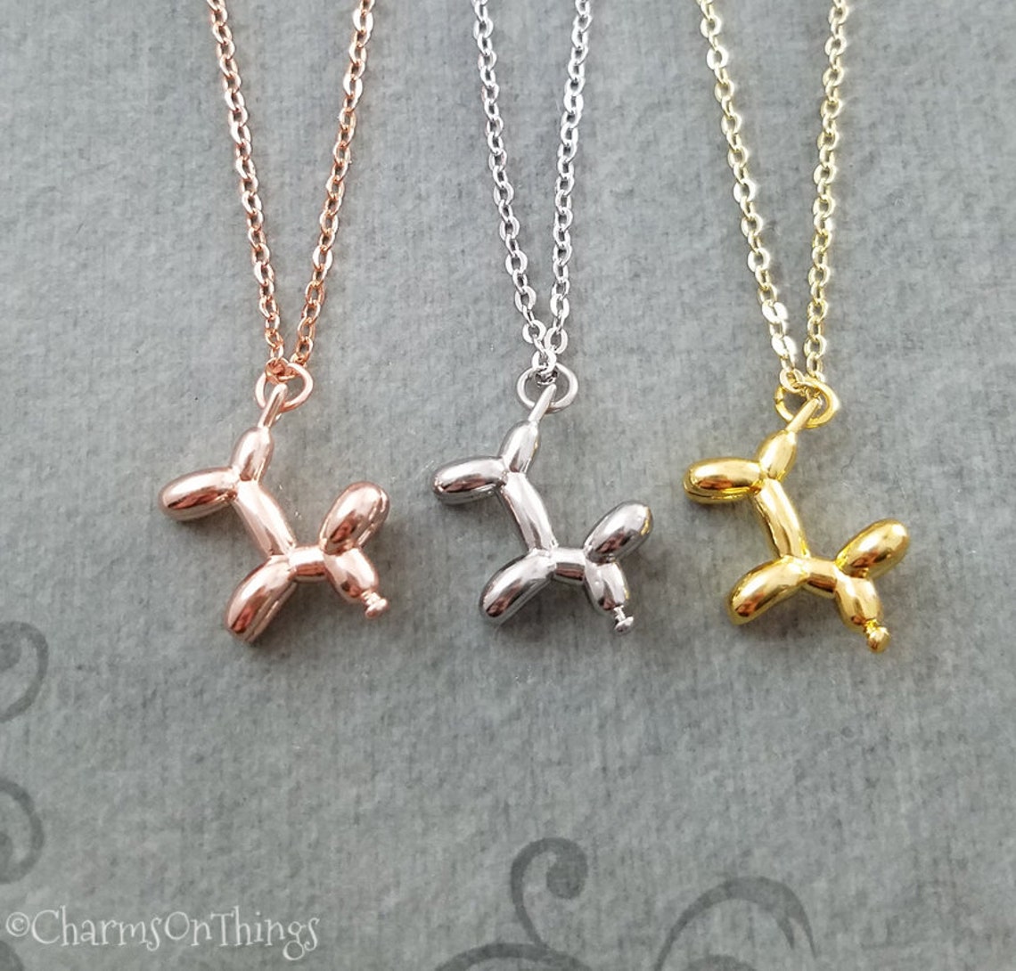 Balloon Dog Necklace SET of 3 Balloon Animal Necklaces Circus Etsy