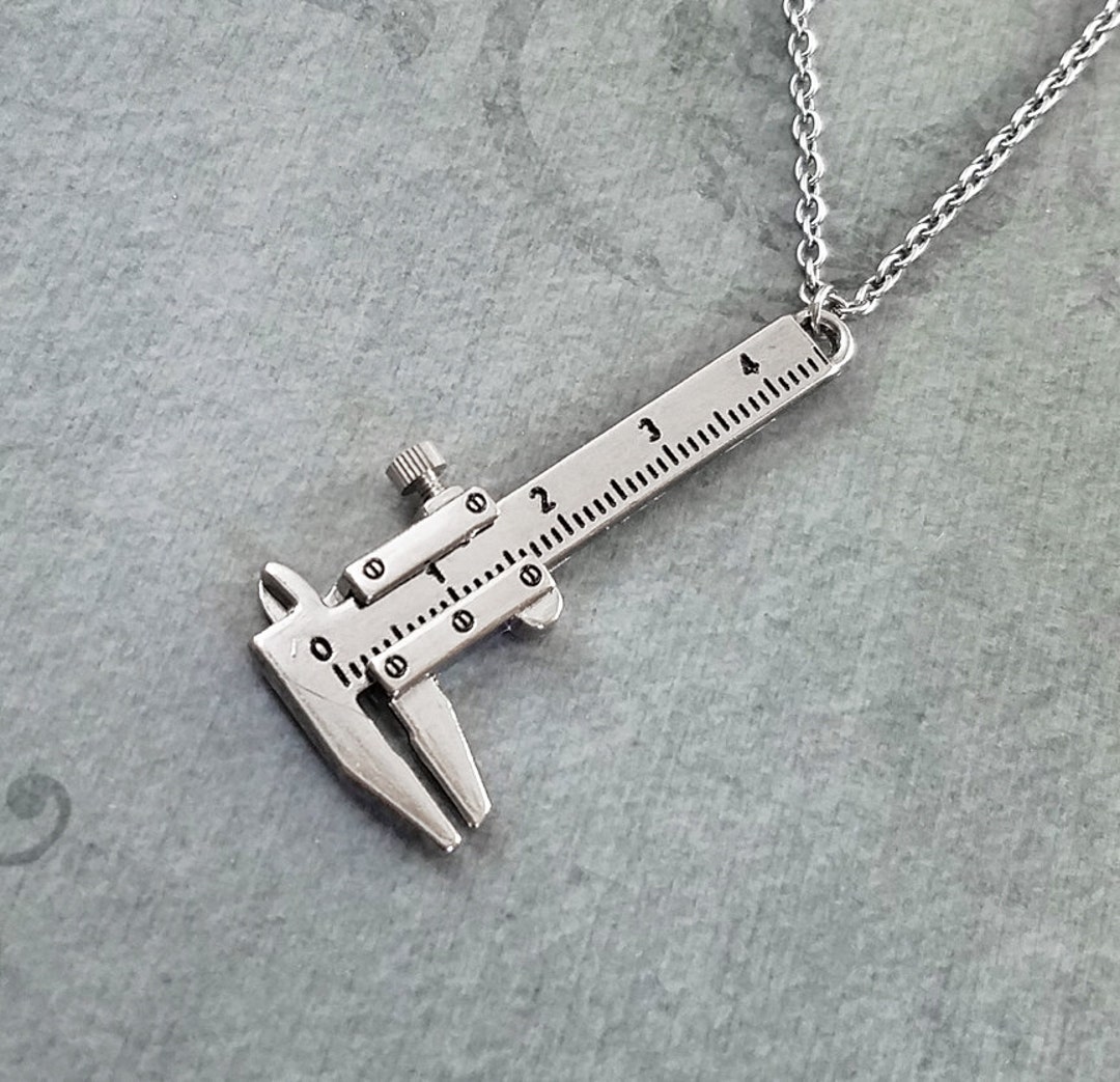 Vernier Caliper Necklace LARGE Caliper Charm Necklace Caliper Etsy